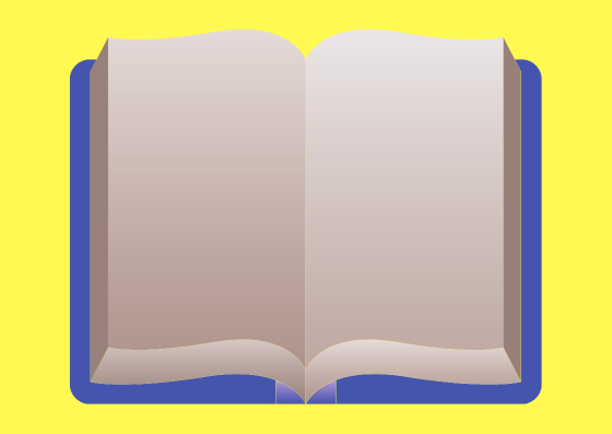Empty open book made on Canva